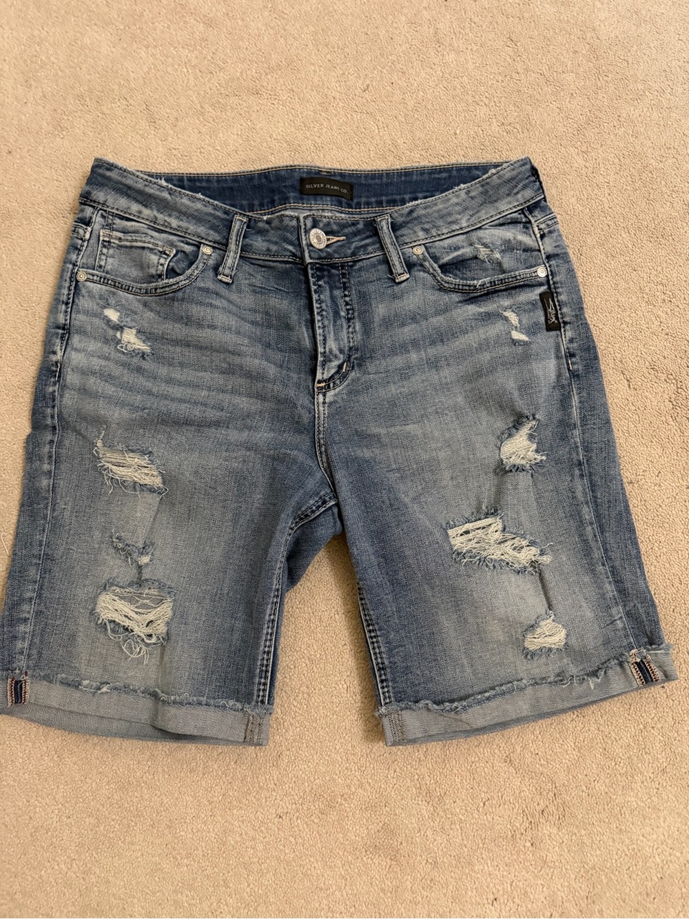 Silver brand Distressed  Denim Bermuda Shorts